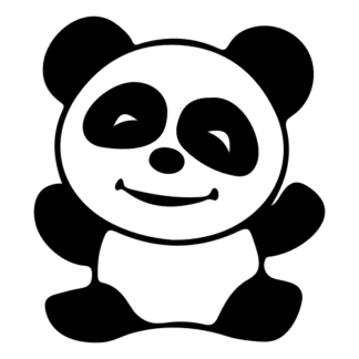 Happy Panda Decal (Black)